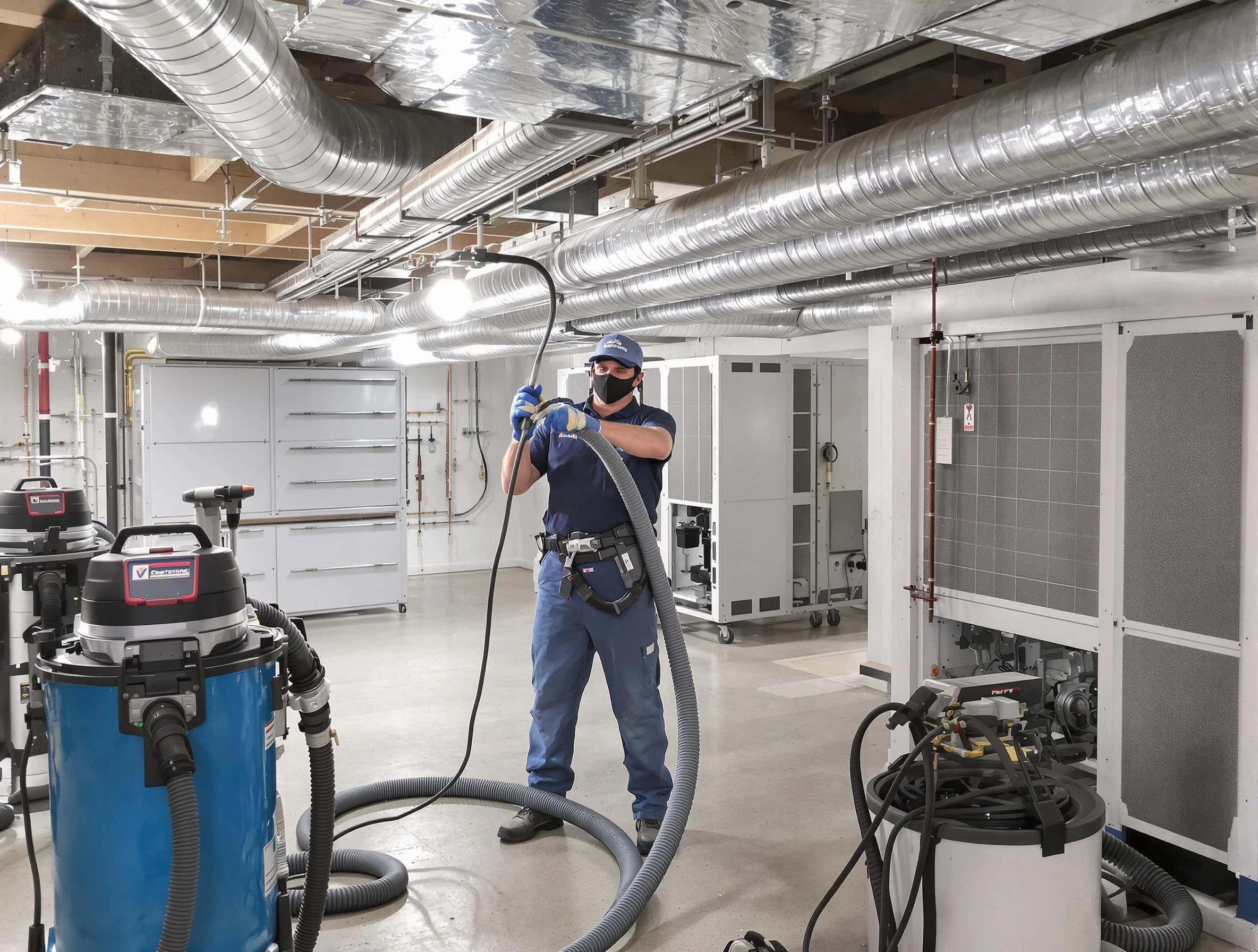 West Bountiful Air Duct Cleaning specialist performing thorough central air duct cleaning for improved system efficiency in West Bountiful