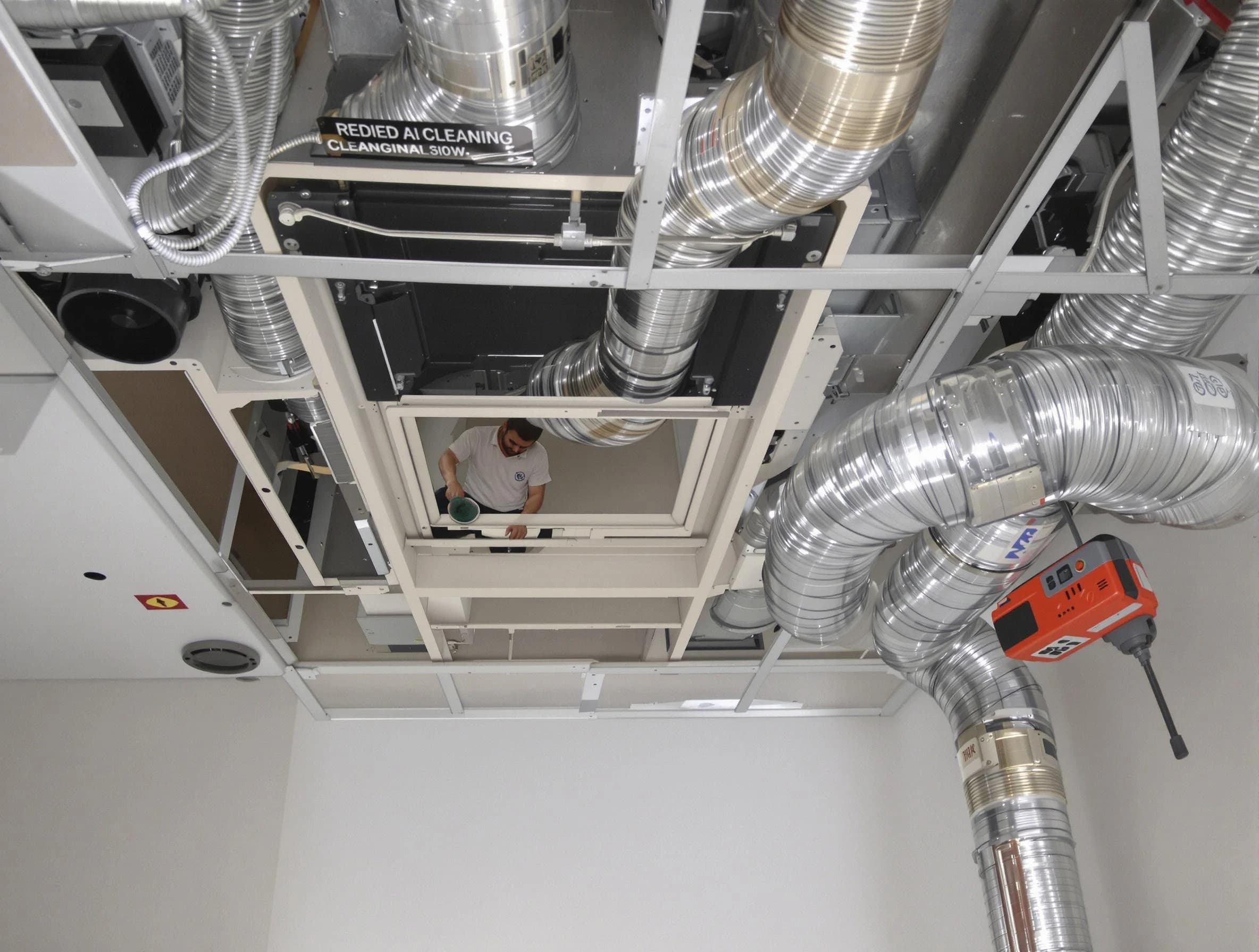 West Bountiful Air Duct Cleaning technician performing detailed central duct system cleaning in West Bountiful