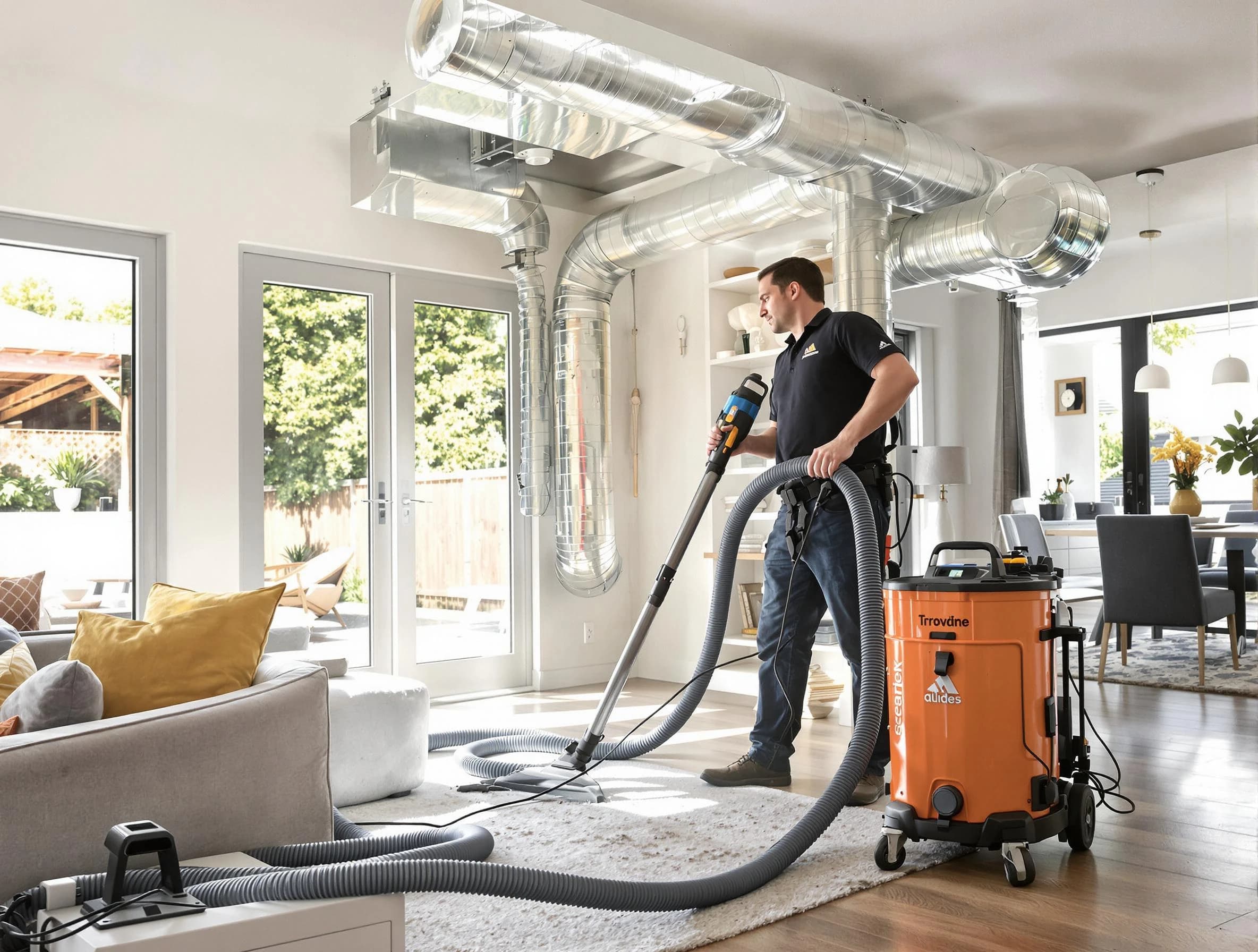 West Bountiful Air Duct Cleaning specialist performing thorough residential duct cleaning using advanced equipment in West Bountiful