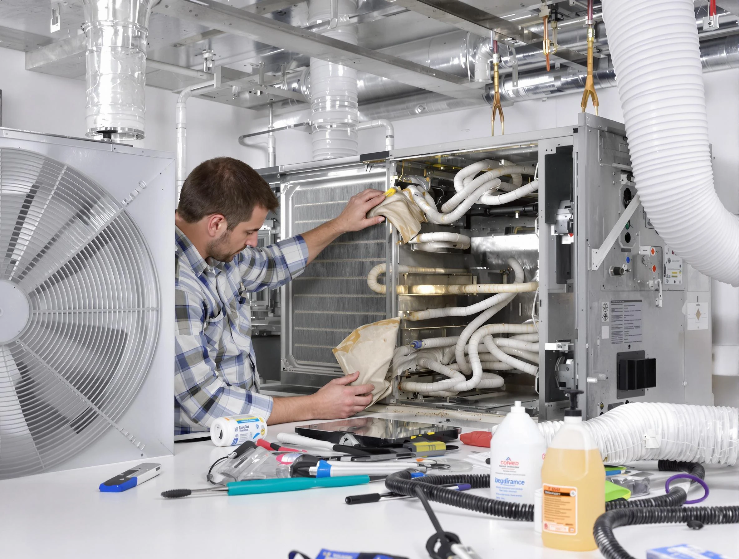 West Bountiful Air Duct Cleaning specialist performing precision AC coil cleaning in West Bountiful