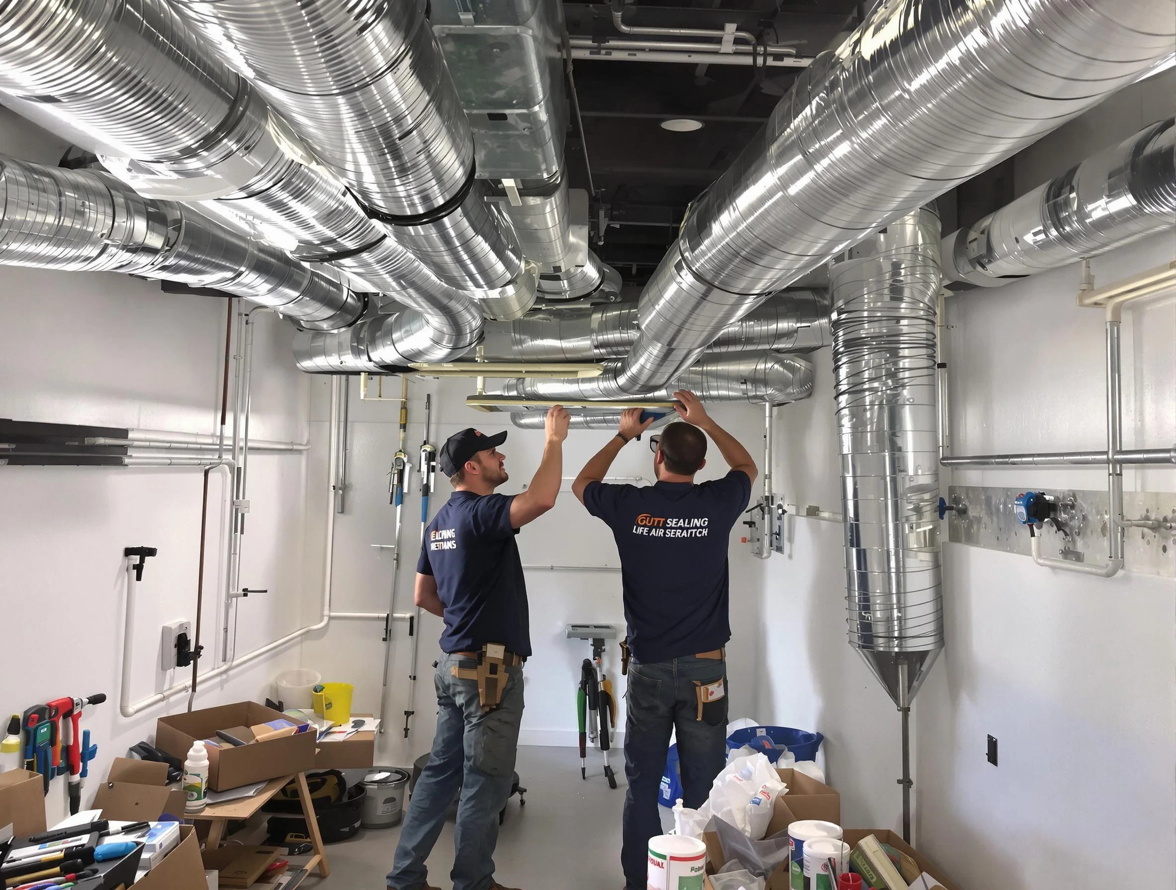 West Bountiful Air Duct Cleaning technician applying professional duct sealing solutions in West Bountiful