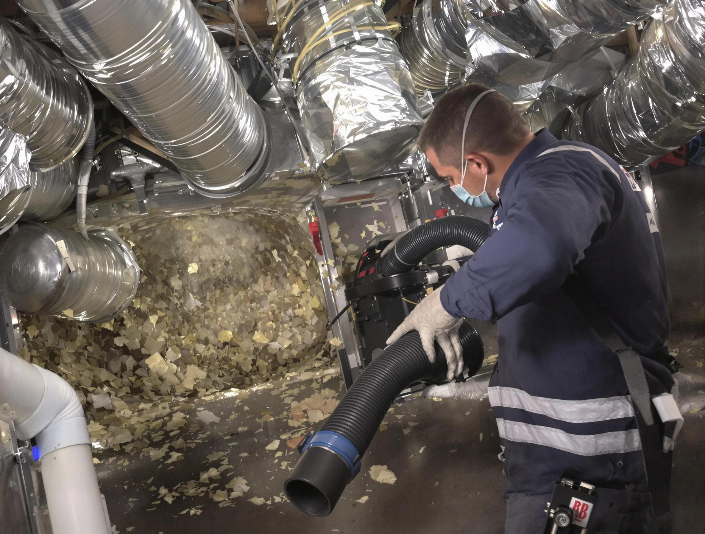 West Bountiful Air Duct Cleaning specialist operating negative pressure cleaning equipment for thorough duct maintenance in West Bountiful